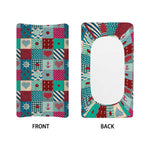 Retro Nautical Patchwork Pattern Print Changing Pad Cover