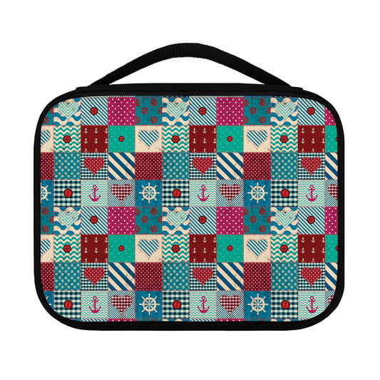 Retro Nautical Patchwork Pattern Print Classic Bible Case