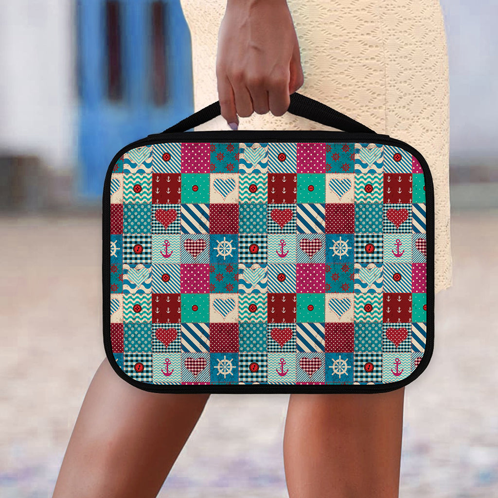 Retro Nautical Patchwork Pattern Print Classic Bible Case