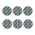 Retro Nautical Patchwork Pattern Print Coaster Set