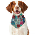 Retro Nautical Patchwork Pattern Print Dog Bandana