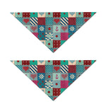 Retro Nautical Patchwork Pattern Print Dog Bandana