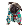 Retro Nautical Patchwork Pattern Print Dog Zip Up Hoodie