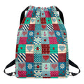 Retro Nautical Patchwork Pattern Print Drawstring Backpack