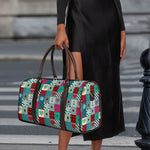 Retro Nautical Patchwork Pattern Print Duffle Bag