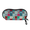 Retro Nautical Patchwork Pattern Print Glasses Case