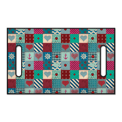 Retro Nautical Patchwork Pattern Print Golf Cart Seat Cover