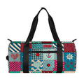 Retro Nautical Patchwork Pattern Print Gym Bag