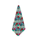 Retro Nautical Patchwork Pattern Print Hand Towel