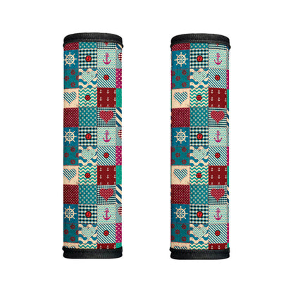 Retro Nautical Patchwork Pattern Print Handle Covers