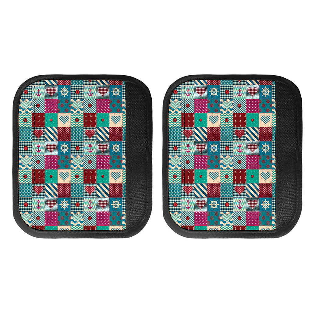 Retro Nautical Patchwork Pattern Print Handle Covers