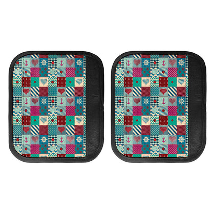 Retro Nautical Patchwork Pattern Print Handle Covers