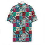 Retro Nautical Patchwork Pattern Print Hawaiian Shirt