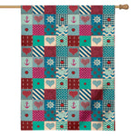 Retro Nautical Patchwork Pattern Print House Flag
