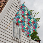 Retro Nautical Patchwork Pattern Print House Flag