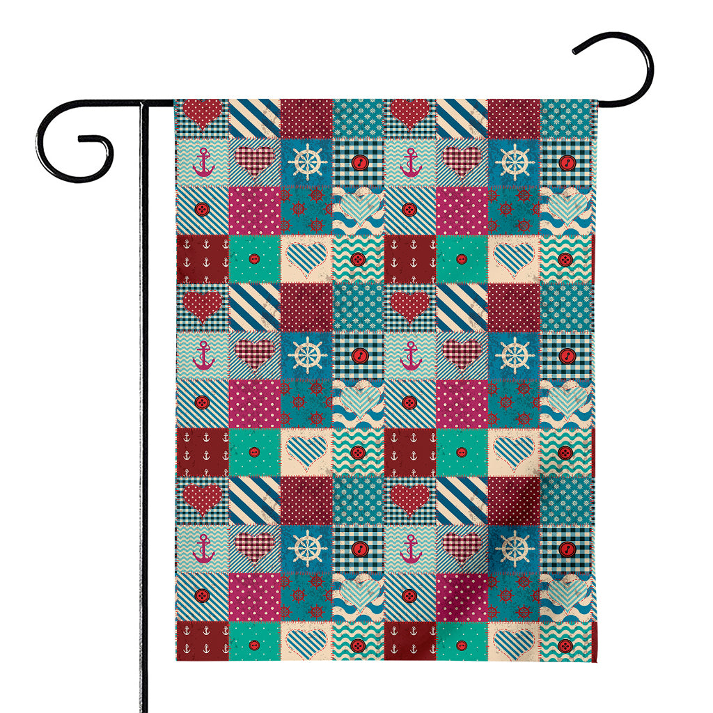 Retro Nautical Patchwork Pattern Print House Flag