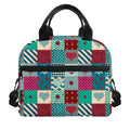 Retro Nautical Patchwork Pattern Print Insulated Lunch Bag