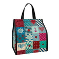 Retro Nautical Patchwork Pattern Print Insulated Lunch Tote