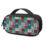 Retro Nautical Patchwork Pattern Print Insulin Cooler Travel Case