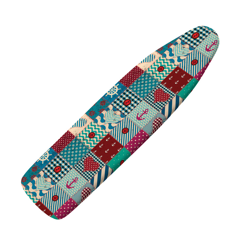 Retro Nautical Patchwork Pattern Print Ironing Board Cover