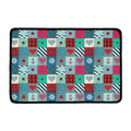 Retro Nautical Patchwork Pattern Print Kitchen Mat