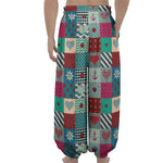 Retro Nautical Patchwork Pattern Print Lantern Pants