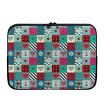 Retro Nautical Patchwork Pattern Print Laptop Sleeve