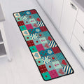 Retro Nautical Patchwork Pattern Print Long Kitchen Mat