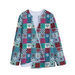 Retro Nautical Patchwork Pattern Print Long Sleeve Short Coat