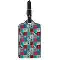 Retro Nautical Patchwork Pattern Print Luggage Tag