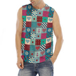 Retro Nautical Patchwork Pattern Print Men's Fitness Tank Top