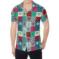 Retro Nautical Patchwork Pattern Print Men's Shirt