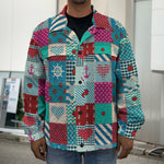 Retro Nautical Patchwork Pattern Print Men's Shirt Jacket