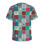 Retro Nautical Patchwork Pattern Print Men's Sports T-Shirt
