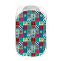 Retro Nautical Patchwork Pattern Print Mesh Laundry Hamper