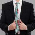 Retro Nautical Patchwork Pattern Print Necktie