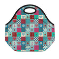 Retro Nautical Patchwork Pattern Print Neoprene Lunch Bag