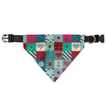 Retro Nautical Patchwork Pattern Print Over The Collar Dog Bandana