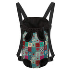 Retro Nautical Patchwork Pattern Print Pet Carrier Backpack