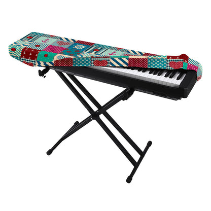 Retro Nautical Patchwork Pattern Print Piano Keyboard Cover