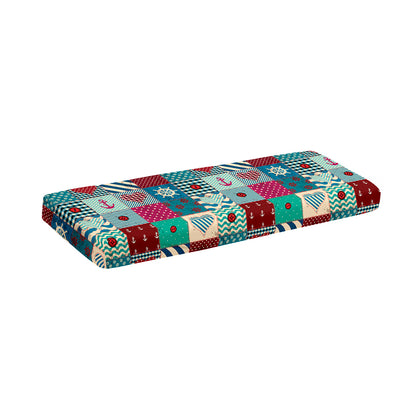 Retro Nautical Patchwork Pattern Print Piano Keyboard Cover