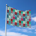 Retro Nautical Patchwork Pattern Print Polyester Flag