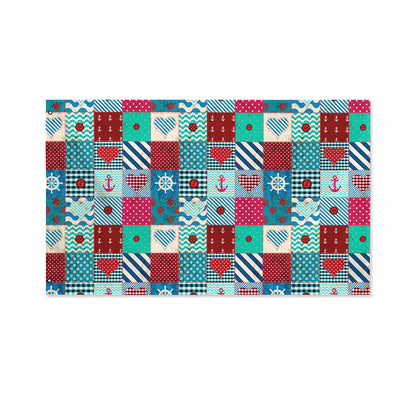 Retro Nautical Patchwork Pattern Print Polyester Flag