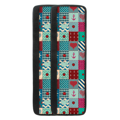 Retro Nautical Patchwork Pattern Print Refrigerator Handle Covers