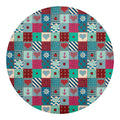 Retro Nautical Patchwork Pattern Print Round Blanket