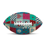 Retro Nautical Patchwork Pattern Print Rugby Ball