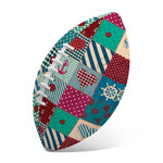 Retro Nautical Patchwork Pattern Print Rugby Ball