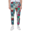 Retro Nautical Patchwork Pattern Print Joggers