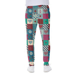 Retro Nautical Patchwork Pattern Print Scuba Joggers
