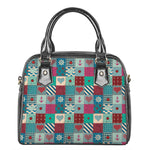 Retro Nautical Patchwork Pattern Print Shoulder Handbag